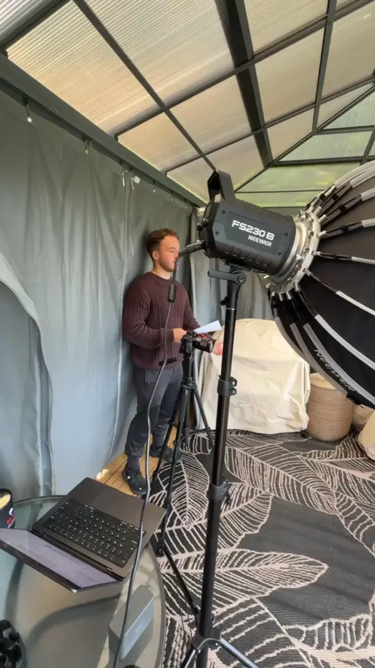 Lighting equipment set up for a shoot
